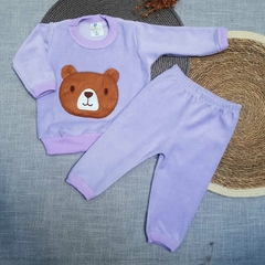 Roupa De Bebê De Plush Para O Frio Quentinho Conjunto Moletom Infantil Bordado - loja online