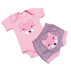 Conjunto Careta Curto Rosa BB