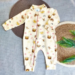 Roupa Bebe Macacão de Zíper Algodão Confortável de Inverno Feminino