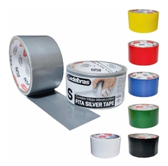 FITA MULTI USO TIPO SILVER TAPE PRATA 48mm X 5m - KIT 10UN