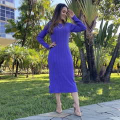 Vestido Geovana (Tricô Roxo) - comprar online