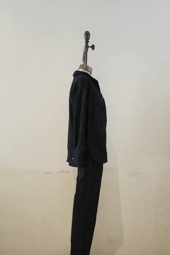 #3602 Camisaco bengalina elastizada con tajos "Raven" - tienda online