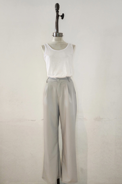 #4983 Pantalon wide leg sastrero con pinza "Pamplona" - tienda online