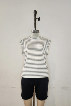 #2934 Musculosa morley rayado con manga atraque "Jazmin"