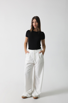 #4983 Pantalon wide leg sastrero con pinza "Pamplona"