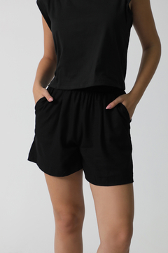 #4999 Short lino con spandex bolsillos "Tilcara" - comprar online