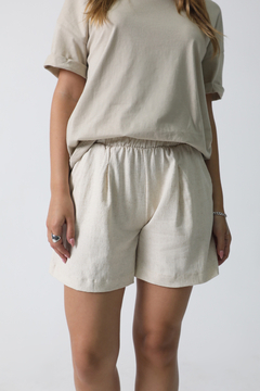 #4999 Short lino con spandex bolsillos "Tilcara" - tienda online