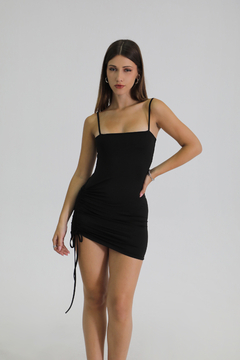 #9000 Vestido microfibra c lycra con bretel y frunce c tira costado "Egeo" - comprar online