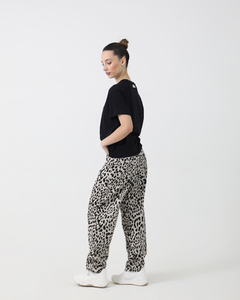 #4985 Pantalon balloon gabardina print "Etna" - Bluming