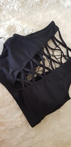 Cropped fashion Black trançado nas costas - comprar online