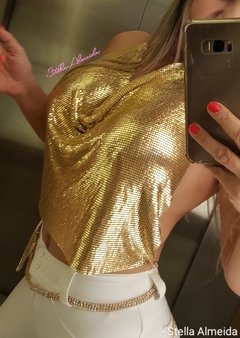 Blusa 100% metal dourado