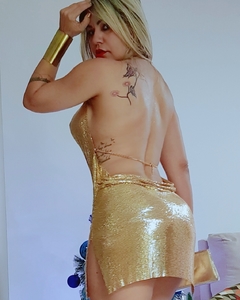 Dress Metalic 100% metal dourado na internet
