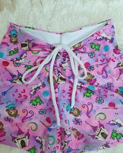Short Empina Bumbum cadarços rosa Princess na internet