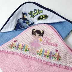 Toalha de banho com capuz - Chika Baby & Home -Todos produtos são personalizados sob encomenda. Faça do seu Jeito! Personalizados criativos