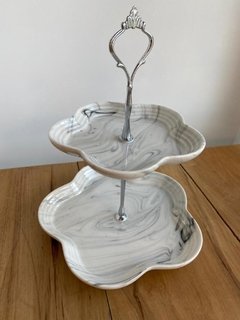 Posa masas 2 pisos porcelana simil marmol - comprar online