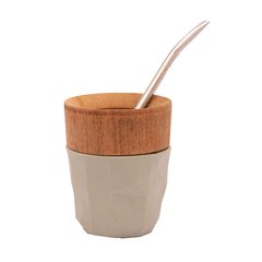 Mate madera con base silicona distintos colores