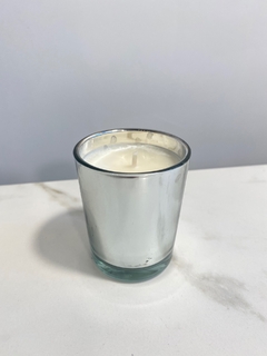 Vela vaso plateado