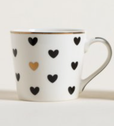 Taza/Mug de porcelana corazones negros en internet