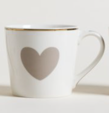 Taza/Mug de porcelana corazones grises - comprar online
