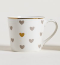 Taza/Mug de porcelana corazones grises en internet
