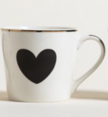 Taza/Mug de porcelana corazones negros - comprar online