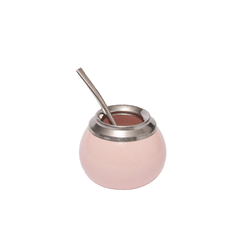 Mate rosa con bombilla