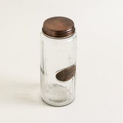 frasco vidrio tapa cobre con chapa 26 cm