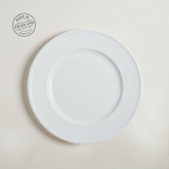 Plato porcelana blanco borde texturado - comprar online