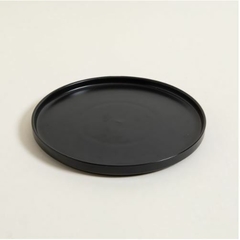 Plato negro mate en gres 26 cm diametro