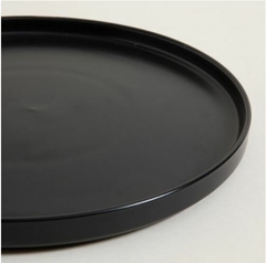 Plato negro mate en gres 26 cm diametro - comprar online