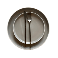 Plato Postre Gris / Negro - comprar online