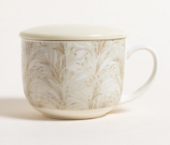 Mug/Tazon de porcelana con tapa PALMERAS