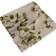 Mantel gabardina flores verdes 2 X 1,50mts