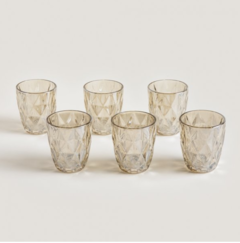 Set x 6 vaso rombo color champagne - comprar online