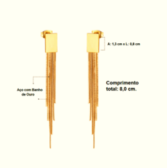 Brinco Longo com Fios De Aço Banhado a Ouro na internet