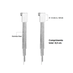 Brinco Longo Hipoalergênico com Fios De Aço - Cher Smith Semijoias de Aço