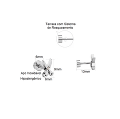 Brinco de Aço no Modelo de Tesoura com uma pedrinha de Strass. Tarraxa Confort (com sistema de rosqueamento, não machuca atrás da orelha). na internet