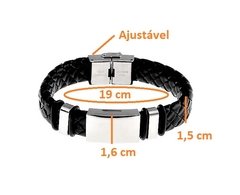 Pulseira Ajustável em PU Trançado com Aço 316L - comprar online