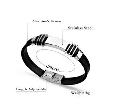 Pulseira de Silicone e Aço 316L Tamanho Ajustável na internet