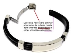 Pulseira Design Clássico em Silicone com Aço 316L