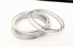 10 Pulseiras Rígidas Polidas 2mm Aço Inox Cirúrgico 316 L