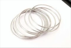 10 Pulseiras Rígidas 2mm Polidas Aço Inox Cirúrgico 316 L - Cher Smith Semijoias de Aço