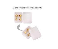 Brinco em Aço Cirúrgico com Ouro e Zircônia. Tarraxa Tipo Rosca (não machuca atrás da orelha) na internet