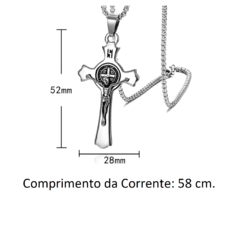 Cordão com Pingente Crucifixo 3D de Aço 316L (Jesus em alto relevo) na internet