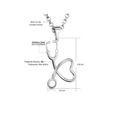 Cordão de 60 cm com Pingente Estetoscópio Maciço 3D na internet