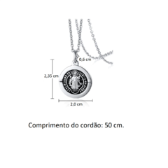 Cordão com Pingente Medalha (maciça) de São Bento de Aço 316L na internet