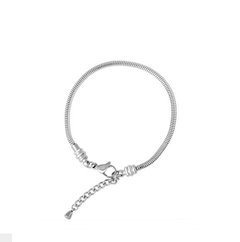 Pulseira em Aço para Berloques com Fecho Lagosta e Extensor. Tamanho Adulto e Infantil. - comprar online