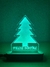 Luminaria de acrilico com led verde feliz natal