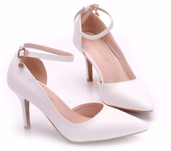 Scarpin noiva salto baixo liso Princess - Lys Shoetique