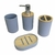 Set de baño PVC Gris c/ Bambo - Cod. 39055